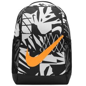 Nike Backpack 21L Unisex Brasilla All Over Print Backpack Black - White